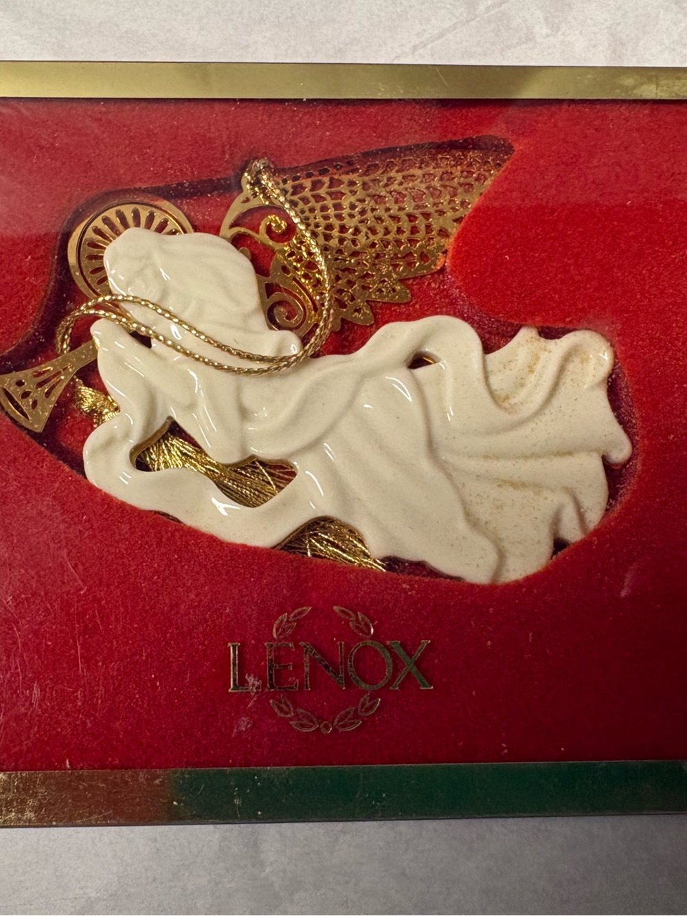 Vintage Lenox White Ceramic Heralding Angel